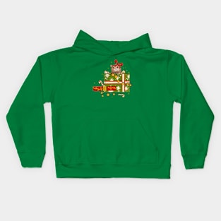 Christmas Cat surprise Kids Hoodie